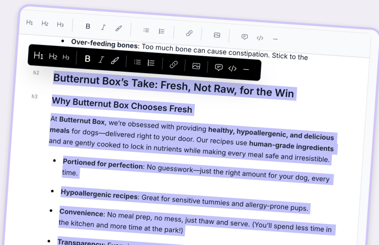 Converts readers into customers