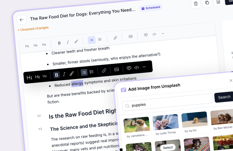 Rich editor to add your own voice