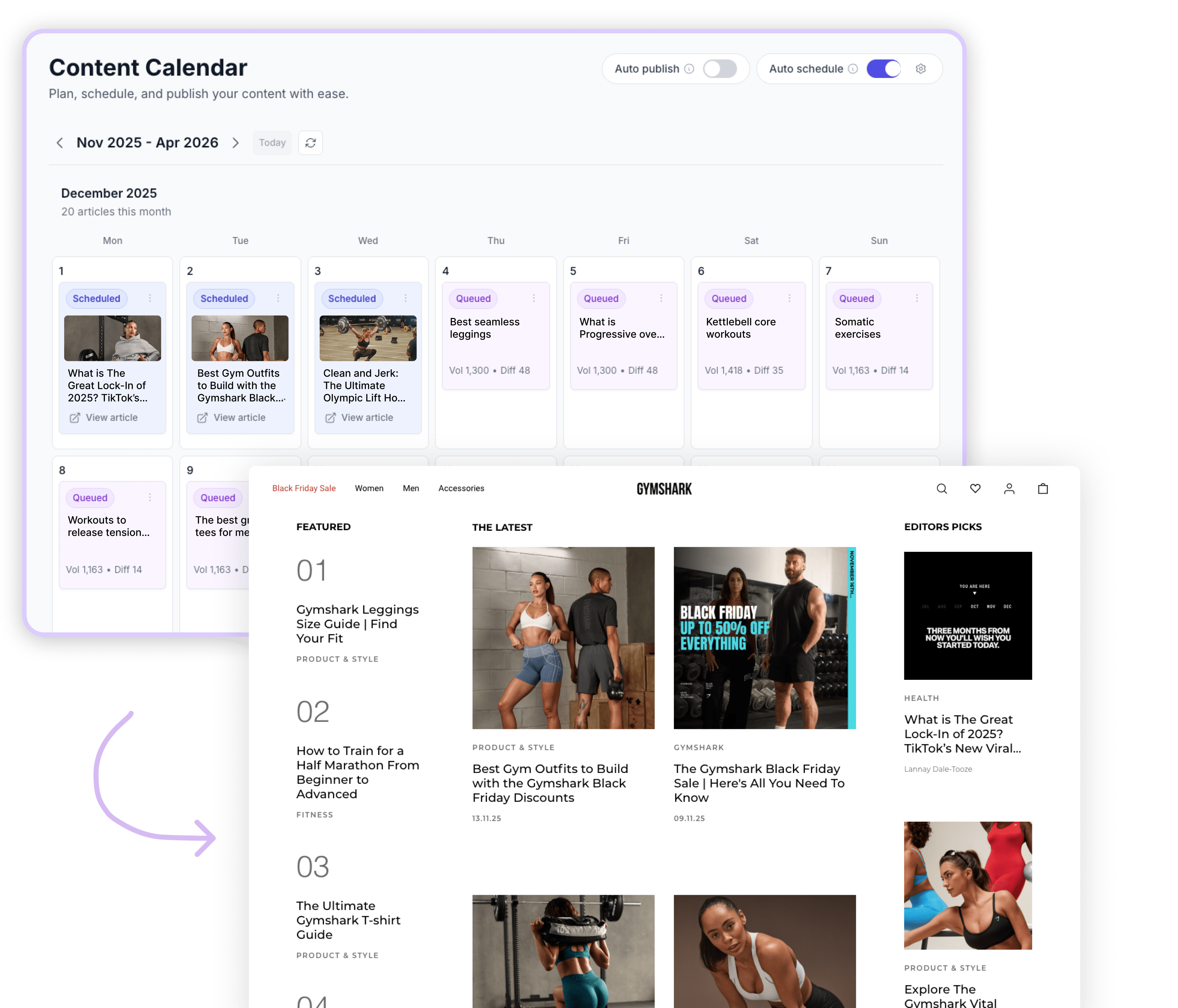 Publish content directly to your website.