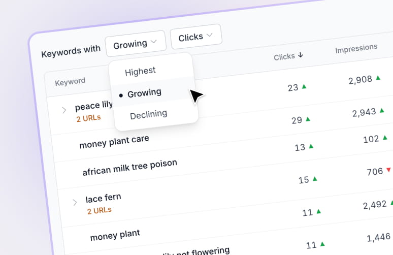 See which queries and pages drive growth