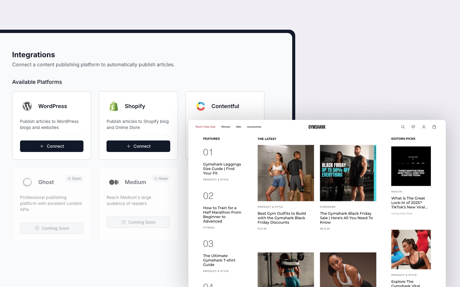 Publish directly to your website
