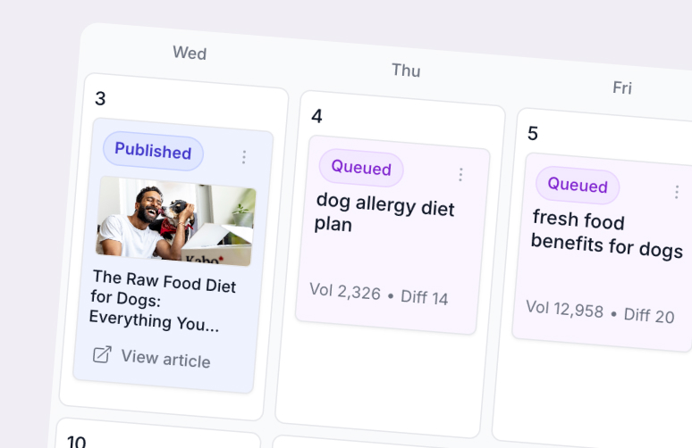 Article generation interface
